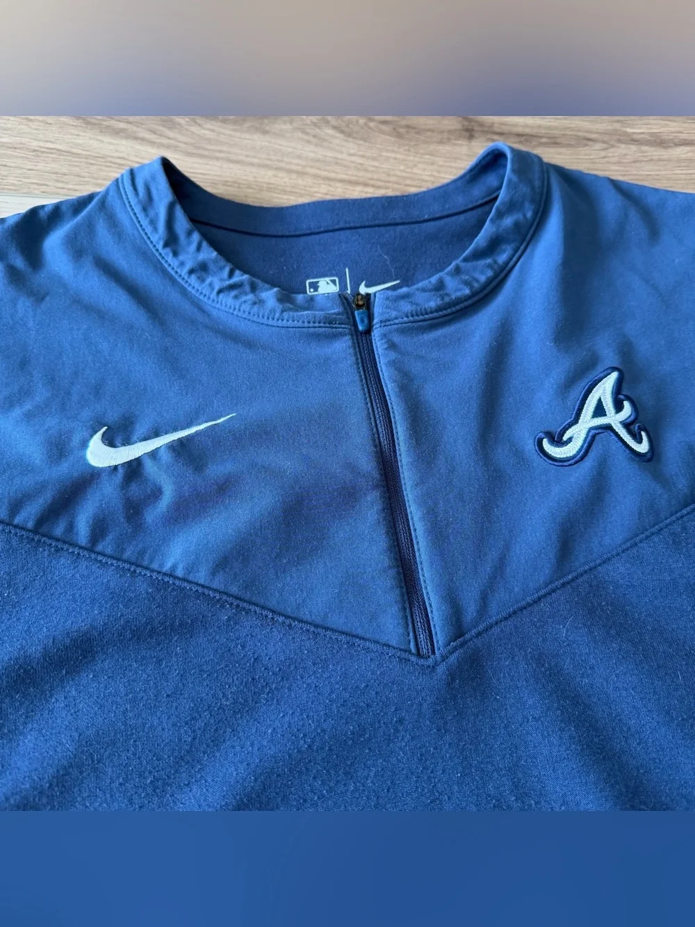 Nike Atlanta Braves 1/4 Zip Baseball Jacket - Picture 2 of 6